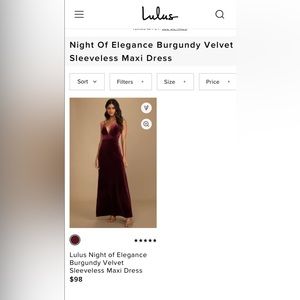 Burgundy velvet maxi dress